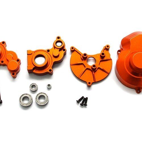 Team Raffee & Co SCX10 Center Gear Box and Clutch Box Combo Set  With Tool Box - 2 Items Orange for Axial SCX10 TRC/SCXCOMBO3OR