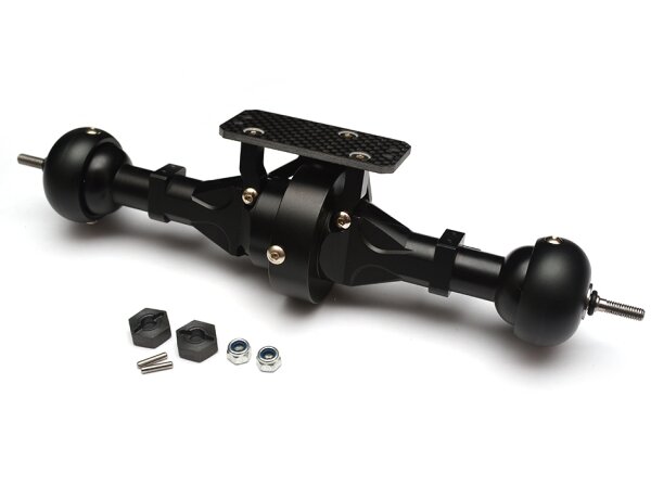 Team Raffee & Co Complete Aluminum Rear Axle for SCX-10 AX10 Black for Axial SCX10 TRC/32116BK