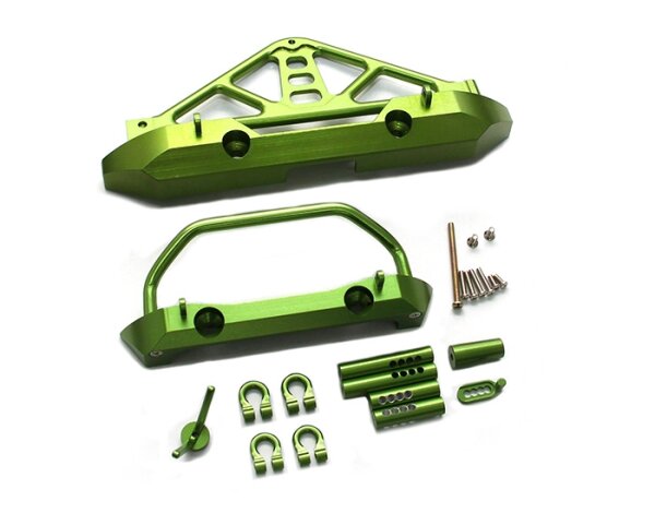 Team Raffee & Co Aluminum Front  And Rear Bumper Set Green for Axial SCX10 TRC/SCX40G
