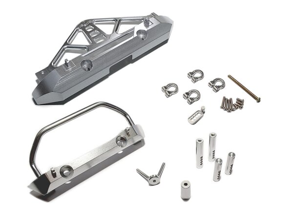 Team Raffee & Co Aluminum Front  And Rear Bumper Set Silver for Axial SCX10 TRC/SCX40S