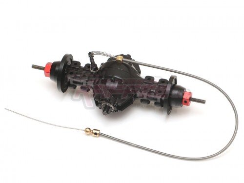 Team Raffee & Co 1/14 Assembled Metal Rear Through Axle w/ Differential Lock for Tamiya Truck Black TRC/302816