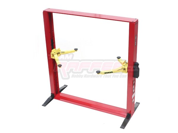 Team Raffee & Co 1/10 Alum Functional Two-Post Car Lift Red TRC/T-7023R