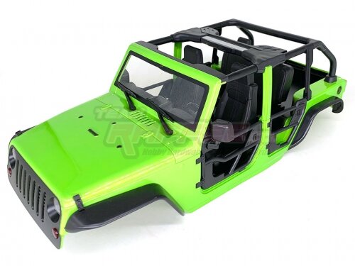 Team Raffee & Co Rubicon Hard Body w/ Full Tube Doors & Open-Top for 1/10 Crawler 313mm Green TRC/302748G
