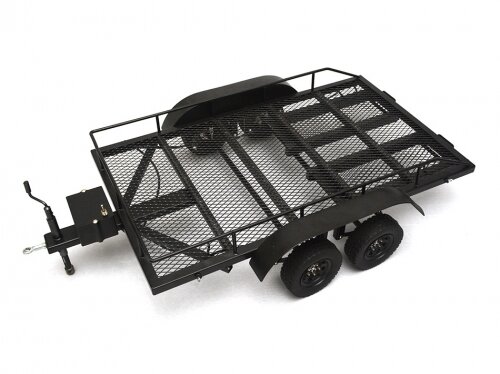 Team Raffee & Co 1/10 Scale Aluminum Dual Axle Trailer For Scale Trucks & Crawlers W/ Leaf Spring BRQ90262