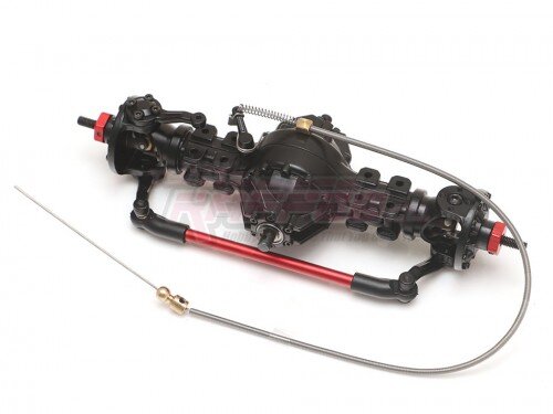 Team Raffee & Co 1/14 Assembled Metal Front Through Axle w/ Differential Lock for Tamiya 8x8 Truck Black TRC/302815